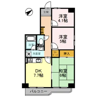 フェリーチェ和泉【4階】の間取り