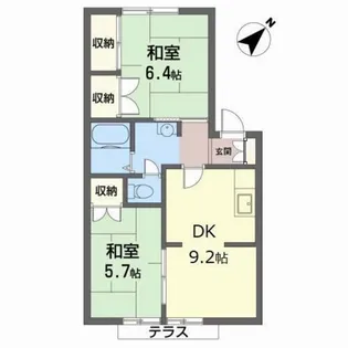 モンレーブミナミ【1階】の間取り