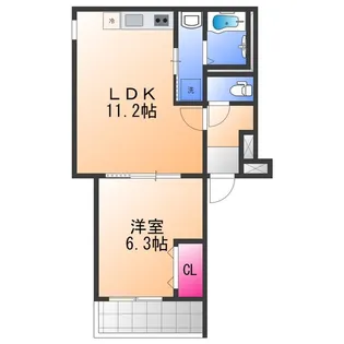 フジパレス泉佐野【1階】の間取り
