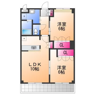 コンフォール山法師【1階】の間取り