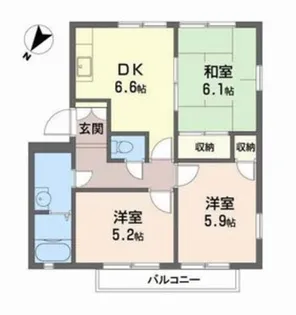 パル今福 E【2階】の間取り