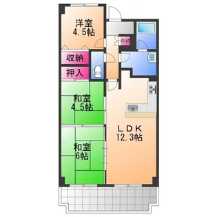 ヒュース一丘弐番館【7階】の間取り
