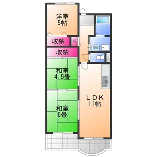 フローラル岸和田【7階】の間取り