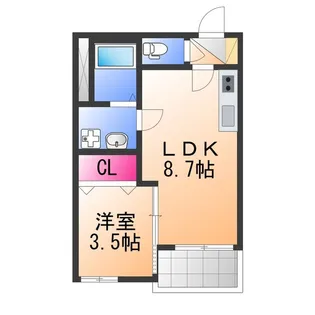 GRANDIR津久野【3階】の間取り