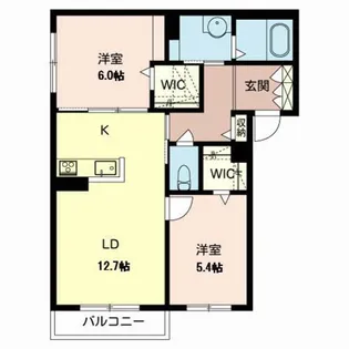 シャーメゾンシャルム磯上【2階】の間取り
