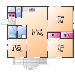 エイチ・ツーオー岸和田【3階】の間取り