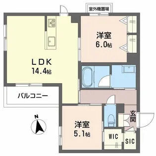 プレミアス鳳Ⅱ【3階】の間取り