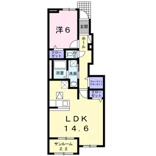 カルム・メゾン 西館【1階】の間取り