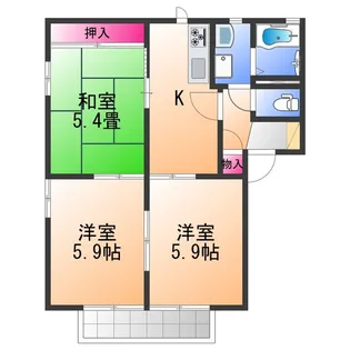セントラル ハイツB棟【2階】の間取り