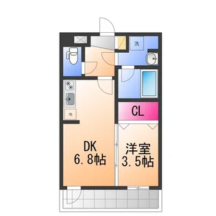 マンションはりげん鳳【4階】の間取り