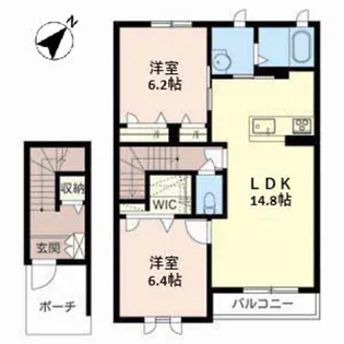 ベルナードプレイリー【2階】の間取り