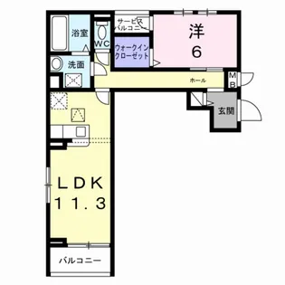 コンパル・りんくう【1階】の間取り