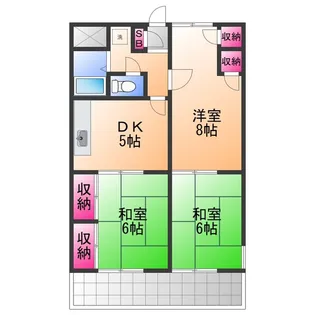 リビエール山川【2階】の間取り