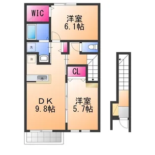プリティーガーデン【2階】の間取り