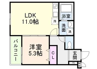 サンライズ松原【3階】の間取り