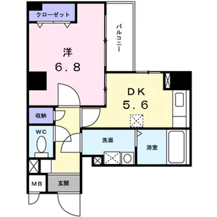 PARK岸和田Ⅱ【7階】の間取り