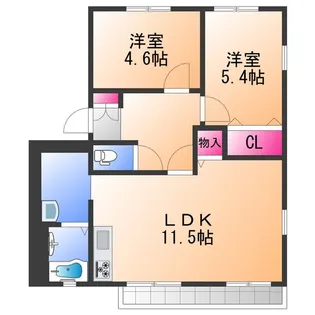 フレグランス高松【1階】の間取り
