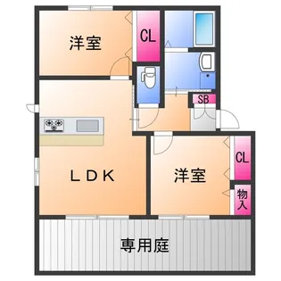 DAIKENN浜寺南町 F棟【1階】の間取り