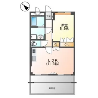 ソレイユ一条院【1階】の間取り