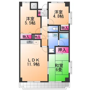 サンセール菊【4階】の間取り