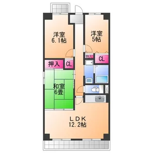 エテルノン泉佐野【7階】の間取り