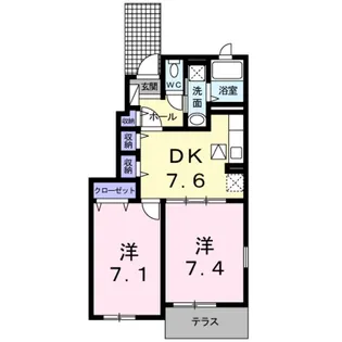 レジデンス根来【1階】の間取り