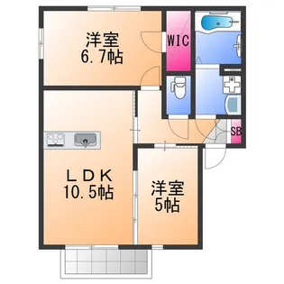 ミューズ二色B棟【1階】の間取り