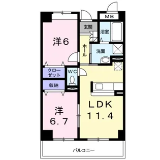 ベルアビタシオン【4階】の間取り