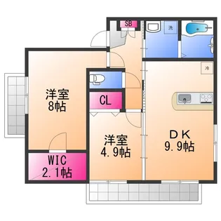 アバンミモザA棟【2階】の間取り