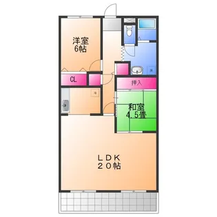 スカイヒルズ新道出【1階】の間取り