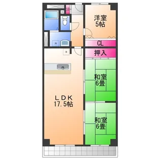 オリーブ高松南【3階】の間取り