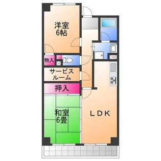 ロサノS北豊中【1階】の間取り