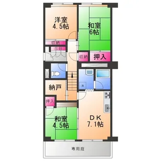 サンライズマンション岸和田上野町【1階】の間取り