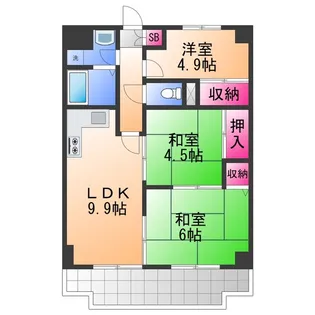 ビーチマンションⅡ【4階】の間取り