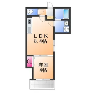 D porta clavel【1階】の間取り