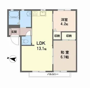 イースト コート B【2階】の間取り