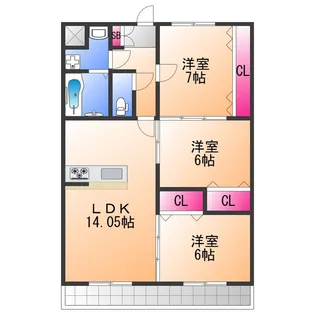 レーヴメゾン羽衣【2階】の間取り