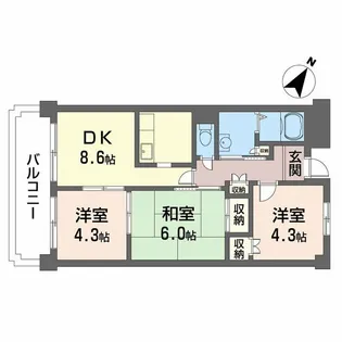 モナークシャトー【3階】の間取り