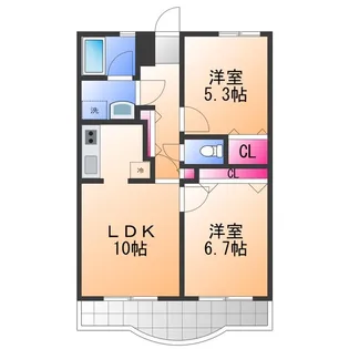 グリーンパーク樽井【2階】の間取り