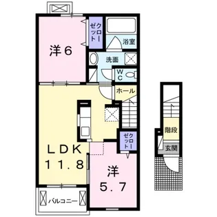 ボニート西本町【2階】の間取り