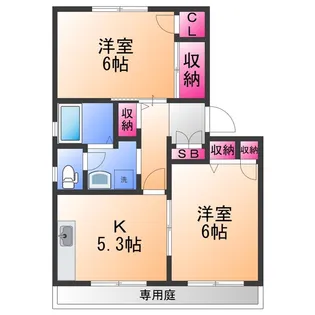 セピアコートB棟【1階】の間取り