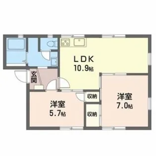 ボンリビェール吉田 B棟【1階】の間取り