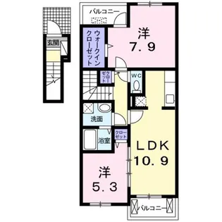 コスモス B【2階】の間取り