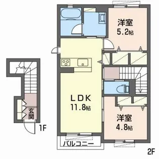 カーサレジオA【2階】の間取り