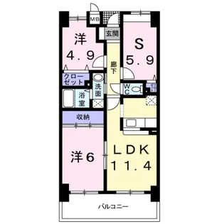 セントレジデンス【9階】の間取り