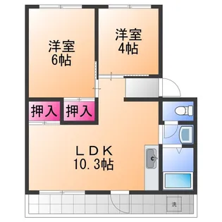 シティハイツ岸和田【2階】の間取り