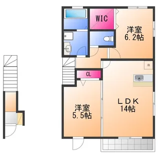メゾン・二田【2階】の間取り