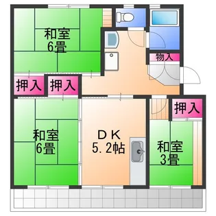 佐野湊団地2号棟【2階】の間取り