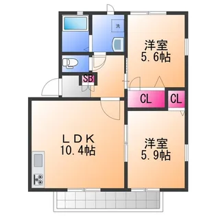 フローラ桜ケ丘【2階】の間取り