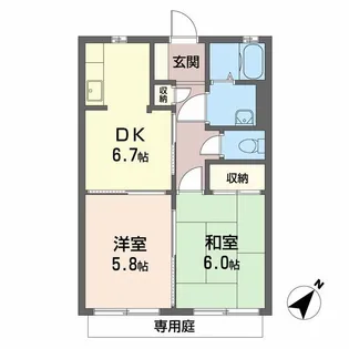 ハイム 穴師の里 A【1階】の間取り